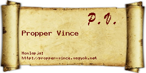Propper Vince névjegykártya